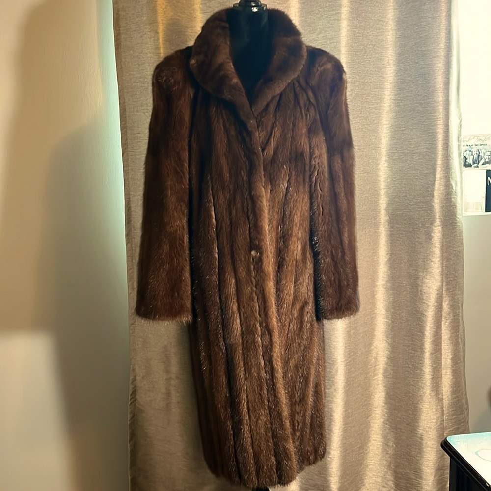 My mothers’s vintage, full-length, hand made in Greece, mink coat.